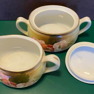 RS Germany Porcelain Handled Dish and Cream and Sugar