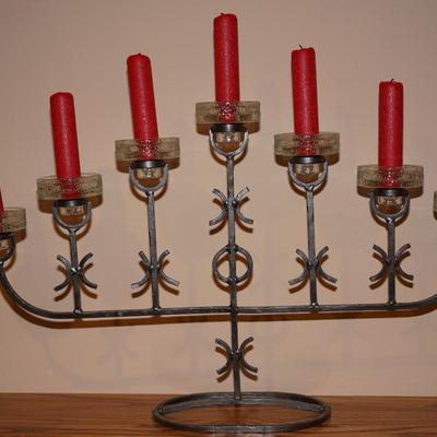 DANISH IRON CANDLEHOLDER OF SEVEN CANDLES