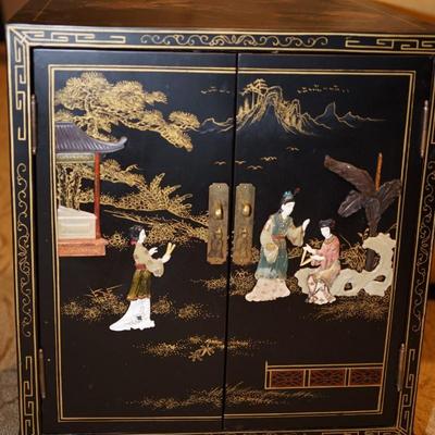 ASIAN DECORATIVE STYLE CABINET TWO DOOR