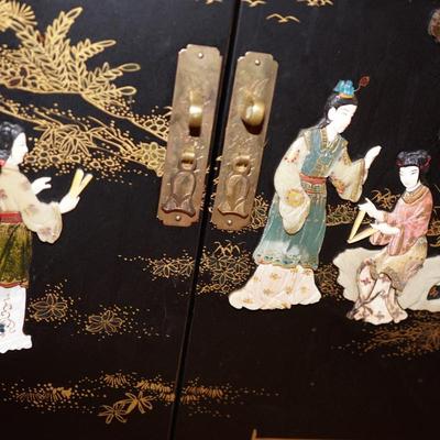 ASIAN DECORATIVE STYLE CABINET TWO DOOR