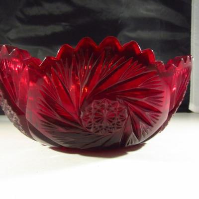 Westmoreland Ruby Red Glass Bowl with Saw Tooth Edge