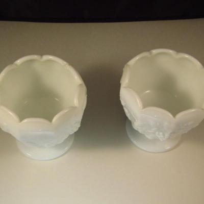 Westmoreland Milk Glass Footed Dessert Cups (Pair)