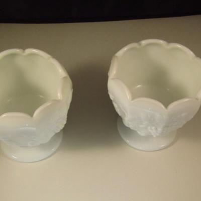 Westmoreland Milk Glass Footed Dessert Cups (Pair)