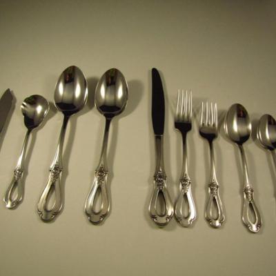 Oneida Flatware with Pierced Handle- Approx 48 Pieces