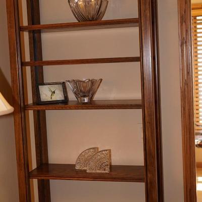 CONTEMPORARY STYLE OAK SIX SHELF UNIT/OPEN SIDES AND BACK