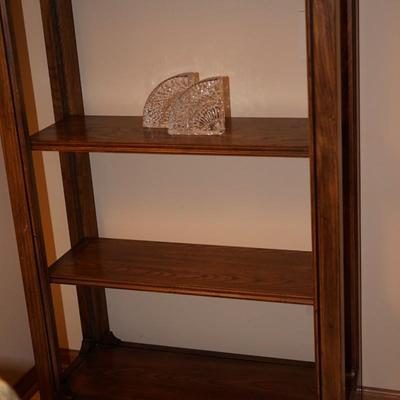 CONTEMPORARY STYLE OAK SIX SHELF UNIT/OPEN SIDES AND BACK