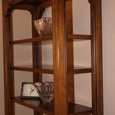 CONTEMPORARY STYLE OAK SIX SHELF UNIT/OPEN SIDES AND BACK