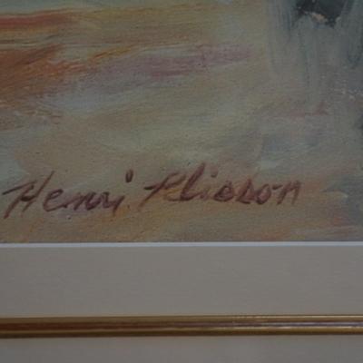 LARGE GARDEN PRINT EXCEPTIONAL FRAMING/COLORFUL GARDEN AND TERRACE