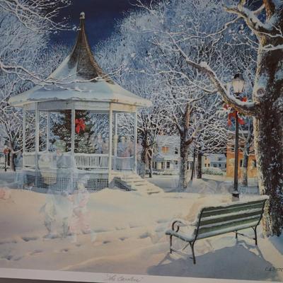 CHARLES PETERSON PRINT FRAMED " THE CAROLERS'