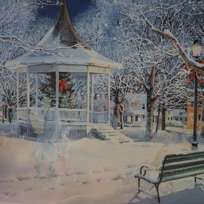 CHARLES PETERSON PRINT FRAMED " THE CAROLERS'