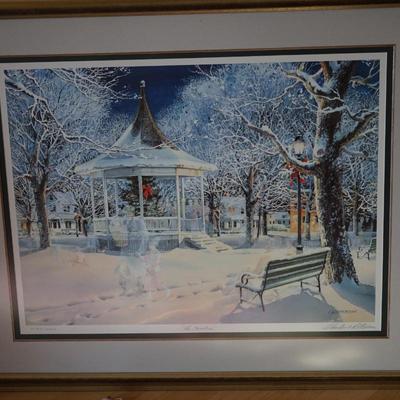 CHARLES PETERSON PRINT FRAMED " THE CAROLERS'