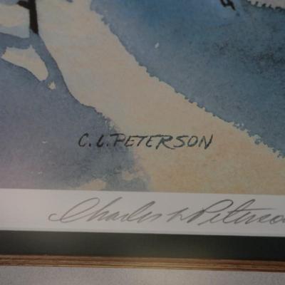 CHARLES PETERSON PRINT FRAMED " THE CAROLERS'