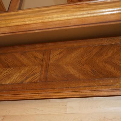 OAK HALL TABLE/ LOWER SHELF WITH PARQUAY WORK