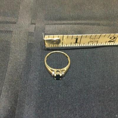 Ladies Sapphire & Diamond 14 K gold ring size 5