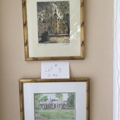 2 Prints framed