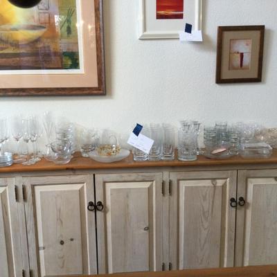 Huge mixed lot clear glass & crystal over 100 pieces !