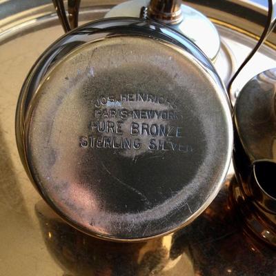 Antique Jos. Heinrich’s Bronze / Sterling Coffee Urn Percolator Samovar