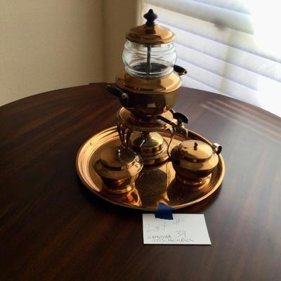 Antique Jos. Heinrich’s Bronze / Sterling Coffee Urn Percolator Samovar