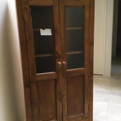 Old Solid Wood Display Cabinet