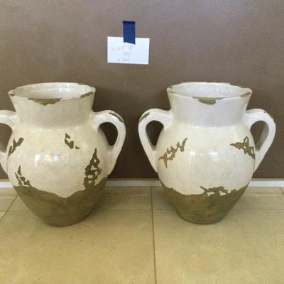 Two Large Decorative Pottery Urns