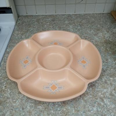 SOUTH WESTERN STYLE SERVING BOWL, TRAY AND VASE
