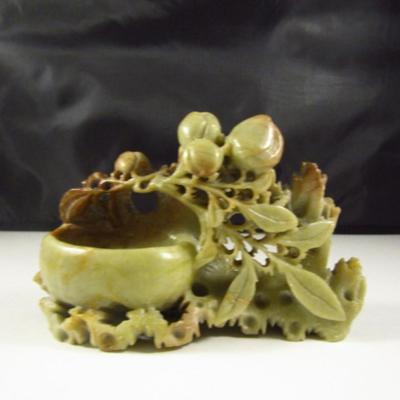 Vintage Carved Chinese Soapstone Bowl