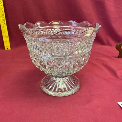 Anchor Hocking crystal glass large Wexford open fruit bowl