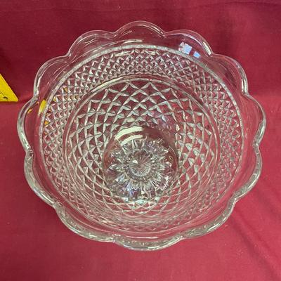 Anchor Hocking crystal glass large Wexford open fruit bowl