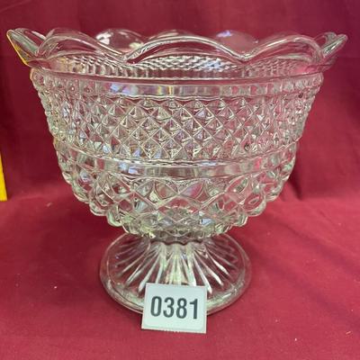 Anchor Hocking crystal glass large Wexford open fruit bowl