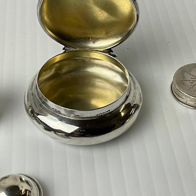 1043 Antique Sterling Silver Pill Boxes, Nutmeg Grinder