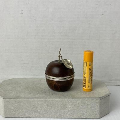 1047 Vintage Wooden and Silver Plated Hinged Box