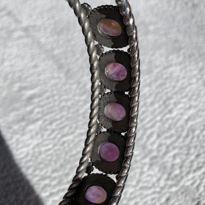 Purple Jade Cuff and Earrings