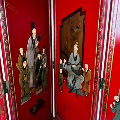1100 Vintage Korean Georgian Family Company 4-Panel Handmade Room Divider