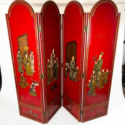 1100 Vintage Korean Georgian Family Company 4-Panel Handmade Room Divider