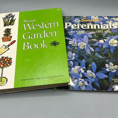 Pair of Sunset Magazine Gardening Books Western Garden & Perennials