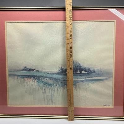 Big Rural Sky Frank Ackerman Framed and Signed Watercolor Painting