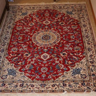 ETHAN ALLEN ORIENTAL STYLE RUG IN REDS/ IVORYS 6' BY 4.5'