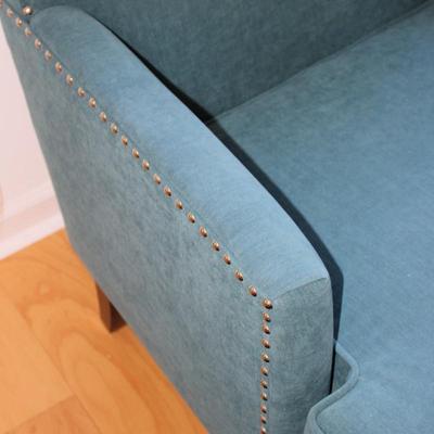 Straight Line Upholstered Chair with Brass Tack Accents Choice A