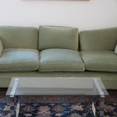 Contemporary Three Cushion Straight Back Sofa