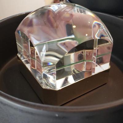 Glass cube by Ralph Lauren very heavy