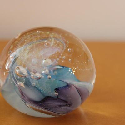 Glass Paperweight - Signed