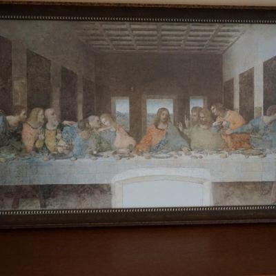 LOVELY FRAMED "LAST SUPPER PRINT" THE LOOK IS VERY AUTHENTIC