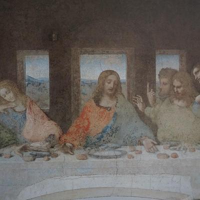 LOVELY FRAMED "LAST SUPPER PRINT" THE LOOK IS VERY AUTHENTIC