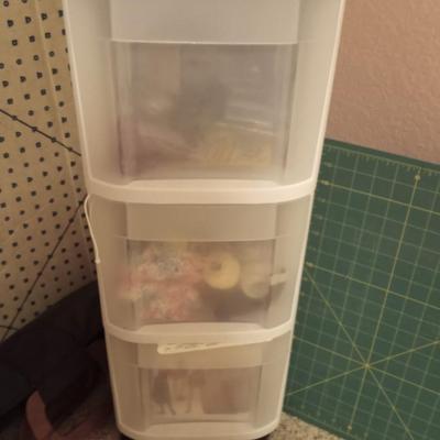SEWING NOTIONS, 3 DRAWER ORGANIZER, CUTTING BOARDS AND MORE