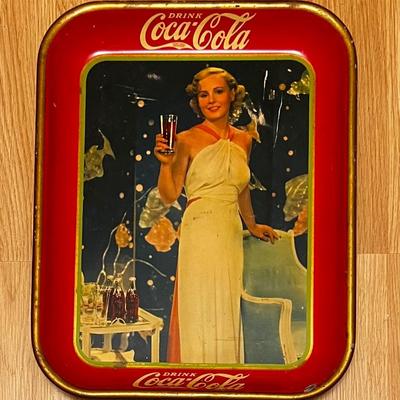 Vintage 1935 Coca Cola Serving Advertising Tray With Madge Evans