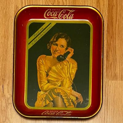 Vintage Coca-Cola 1930 Telephone Girl Tray