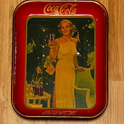 Vintage 1935 Coca Cola Serving Advertising Tray With Madge Evans