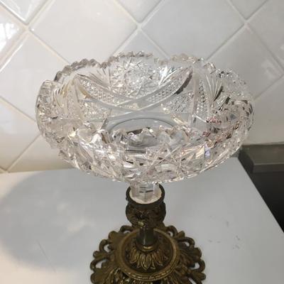 American Brilliant gold base candy dish