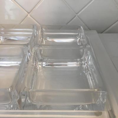 Square glass serving tray with seperate containers