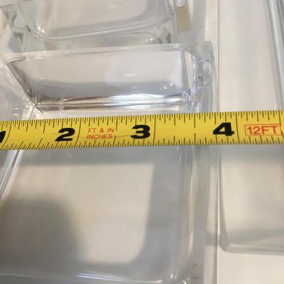 Square glass serving tray with seperate containers